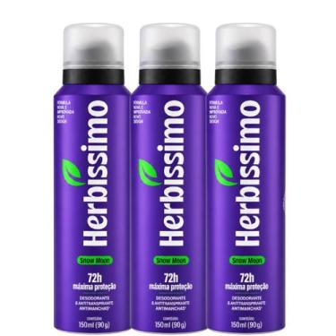 Imagem de Kit 3 Desodorante Herbíssimo Care Masculino Snow Moon 150ml - Dana