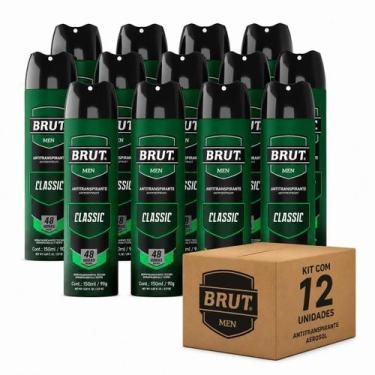 Imagem de KIT COM 12UN - Antitranspirante BRUT Men Classic 150ml 48hrs