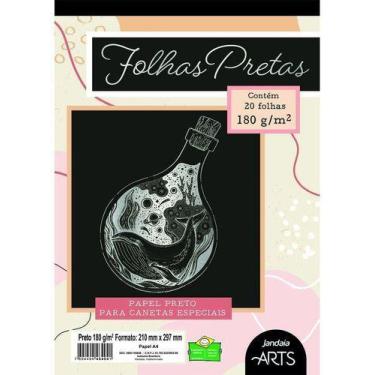 Imagem de Bloco Arts Folhas Pretas A4 180g 20 Folhas - Jandaia