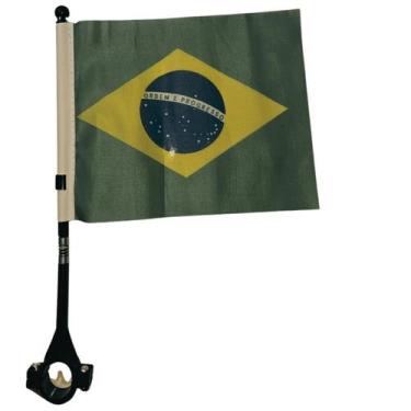 Imagem de Bandeira Brasil Haste Moto 15x21cm Copa Futebol Jogo - sm decora
