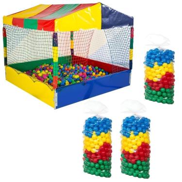 Imagem de Kit Piscina de Bolinhas Quadrada 1,50m com 1500 Unidades Coloridas Atóxicas Rotoplay Brinquedos