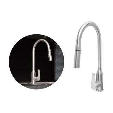 Imagem de Torneira Monocomando Versatile Extensível Em Aço Inox 304 Escovado Bic