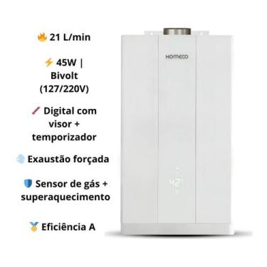 Imagem de Aquecedor a Gas Komeco KO 21WH Home 21 Litros Digital Bivolt Branco GN