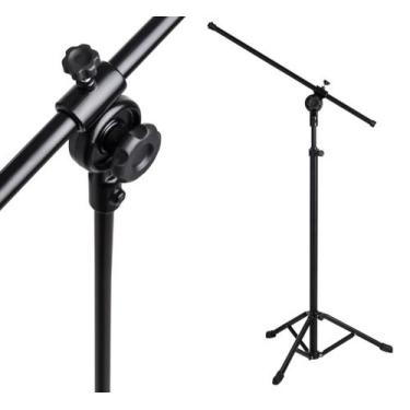 Imagem de Pedestal Suporte Tripé Girafa p/ Microfone Dinâmico Vocal, Condensador