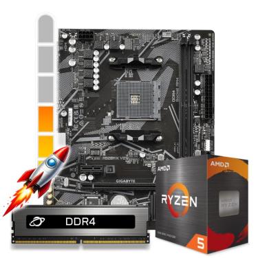 Imagem de Kit Upgrade Processador AMD Ryzen™ 5 5500 + Placa Mãe A520M + Memória 32GB DDR4