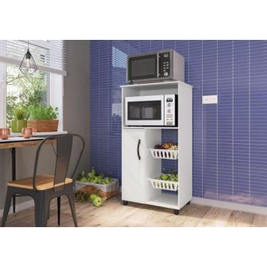 Imagem de Fruteira com Nicho para Forno 1 Porta 2 Cestos Kely Móveis Branco - IR