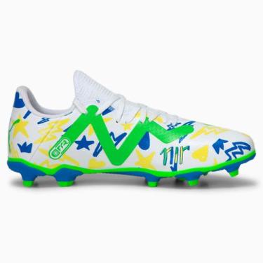Imagem de Chuteira Campo Puma Future Play NJR BDP Branco/Verde, 39, Branco