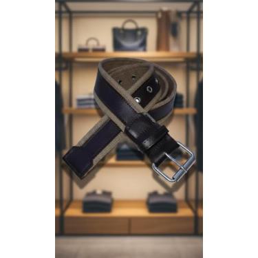 Imagem de Cinto Masculino Lona e Couro 4cm Casual Ajustável - Congratulations St