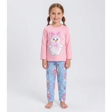 Imagem de Pijama Menina Manga Longa Meia Malha Kappes Rosa - Select, 8, Rosa