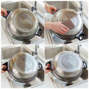 Imagem de Super esponja magica limpa panela metal aluminio aço inox bronze