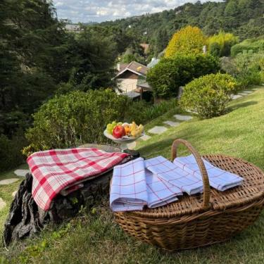 Imagem de Kit Piquenique Filomena Xadrez Vermelho - 4 Lugares - Ateliê Panos
