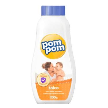 Imagem de Talco Infantil Pom Pom 200Grs Previne Assaduras com Amido de Milho Beb