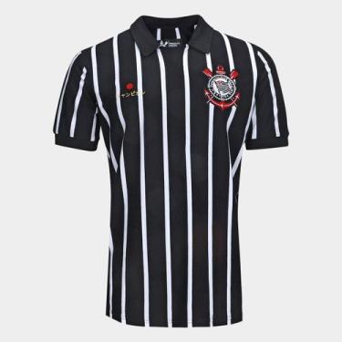Imagem de Camiseta Polo Corinthians Retrô Japão Masculina - Coimbra, Preto, EGG