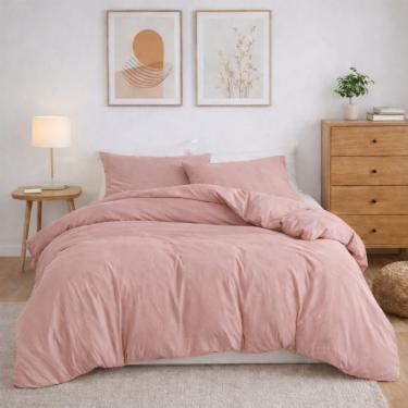 Imagem de Capa Duvet King Home&cia Rosê 100% Poliéster 250x280cm com Amarração 4 Cantos