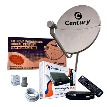 Imagem de Kit Antena Parabólica c/Receptor Digital Century Midiabox B7 Sat Hd Regional