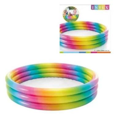 Imagem de Piscina Infantil Inflável Arco Iris 330L 1.47m x 33cm Intex - NoBrand