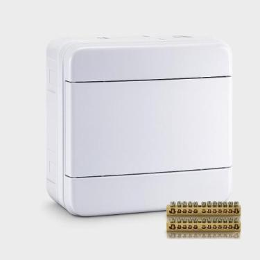 Imagem de Quadro de Distribuição 4 Disjuntores Com barramentos Sobrepor parede c