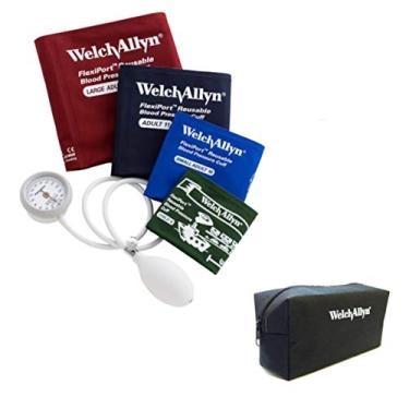 Imagem de Kit Esfigmomanometro Welch Allyn Ds44 + Bracadeiras Nº 9, 10, 11, 12 + Estojo