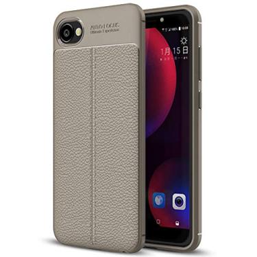 Imagem de Capa ultrafina para HTC Desire 12 Litchi Texture TPU macio capa traseira protetora (preta) capa traseira para telefone (cor: cinza)