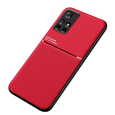 Imagem de Kepuch Mowen Capa para Xiaomi Redmi Note 11 5G(China)/Poco M4 Pro 5G - Case Placa de Metal Embutida para Xiaomi Redmi Note 11 5G(China)/Poco M4 Pro 5G - Vermelho