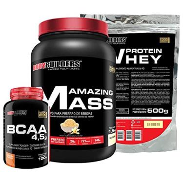 Imagem de Kit Amazing Mass 1,5kg + Whey Protein 500g + BCAA 100g Tangerina - Bodybuilders Sabor Baunilha