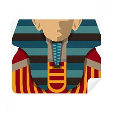 Imagem de Pano de limpeza Egito Vermelho Amarelo Azul Faraó Limpador de tela 2 peças Tecido de camurça