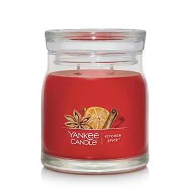 Imagem de Yankee Candle Perfume de tempero de cozinha, vela média assinatura de 368 g com 2 pavimentos, mais de 35 horas de tempo de queima