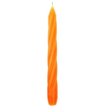 Imagem de Kit 10 Velas Castiçal Laranja Espiral 20 Cm Candelabro