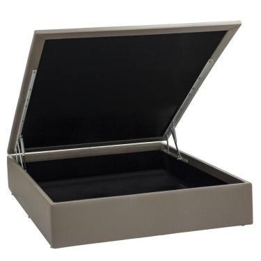 Imagem de Base Baú Physical Corino Casal 138x188x39cm Ortobom Bege
