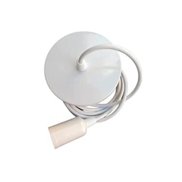 Imagem de 1 Fio Pendente Branco 1m Soquete Liso E27 Cabo Pp