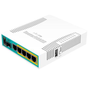 Imagem de Roteador Mikrotik hEX PoE - 5 Portas Gigabit - 1 Porta SFP - RouterOS - RB960PGS