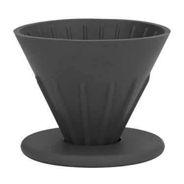Imagem de Gotejamento de caf¨¦ de silicone,suporte de filtro de caf¨¦ de cone reutiliz¨¢vel com 1 pe?a funil de caf¨¦ e 1 pe?a suporte, para viagens, caminhadas, acampamento, escrit¨®rio dom¨¦stico(BLACK), Filt
