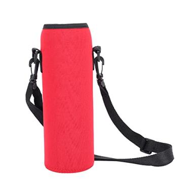 Imagem de Bolsa de suporte t¨¦rmico para garrafa de ¨¢gua para esportes ao ar livre,capa de neoprene ¨¤ prova de escaldadura com al?a remov¨ªvel e fivela embutida, 3,15 x 9,45 polegadas(RED), Suporte para Gar