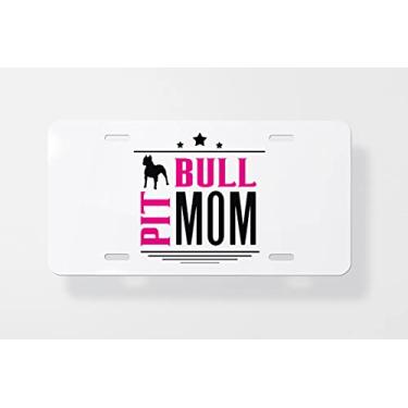 Imagem de Capa para placa de carro Pit Bull Mom – Capa para placa de carro – Capa para placa de carro 15 x 30 cm
