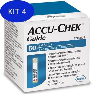 Imagem de Kit 4 Accu-chek Guide com 50 Tiras Reagentes