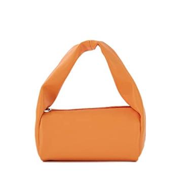 Imagem de Lavar e armazenar mulheres bolsa cosmética portátil para todas as combinações sacos de jantar para mulheres bolsa clutch ouro ombro pequeno sobre a bolsa transversal na moda (laranja, 18,5 * 9 * 9 cm)