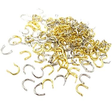 Imagem de Honbay 200 pçs Easy Spin Spinner Clevis Ligações de latão em forma de U Manilha de pesca Colheres de pesca Lâminas Spinnerbait Peças Spinner Inline Making Água salgada (2 cores)