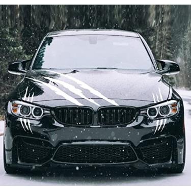 Imagem de Adesivo de carro 3 peças Monster Claw decalque de carro farol adesivo decorativo (branco)