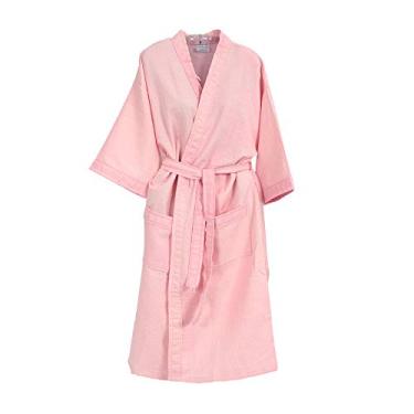 Imagem de ROUPÃO DE BANHO PIQUET ADULTO 100% ALGODÃO ROSA Tam. GG
