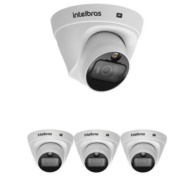 Imagem de Kit 4 Câmera IP 2 Megapixels 2.8mm 20m PoE VIP 1220 D FULL COLOR Intelbras