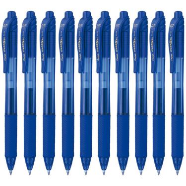 Imagem de Kit 10 Caneta Gel PENTEL Energel X RT Retrátil 0.5mm Azul Petroleo Pentel