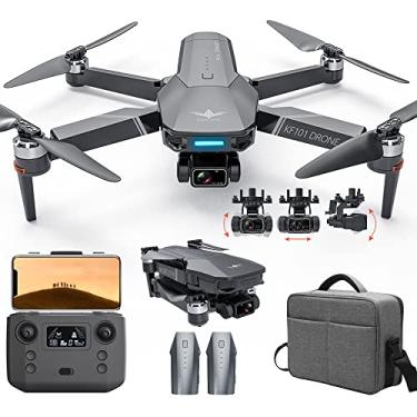 Imagem de X-Verse KF101 MAX GPS Drones com câmera para adultos 4K, distância RC 5000 m, cardan de 3 eixos + EIS + repetidor; quadricóptero dobrável FPV 5G com motor sem escova, 30 minutos de