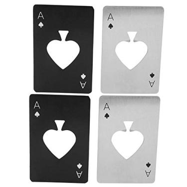 Imagem de Tbest Abridor de garrafas, 4 peças/conjunto portátil em forma de carta de baralho abridor de garrafas vinho cerveja refrigerante garrafas de vidro ferramenta de cozinha outros suprimentos