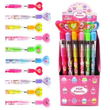 Imagem de TINYMILLS 24 peças de cupcakes multipontos empilháveis com borracha para lembrancinhas de festa recheios de sacolas de presente VBS Classroom Rewards Preenchimento de pinhata prêmio de carnaval