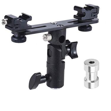 Imagem de Suporte ajustável para dois piscas EXMAX E2 com suporte para guarda-chuva com suporte de lanterna para suporte de luz de 0,6 cm a 1,9 cm para câmera Studio Video DSLR Canon Nikon Yongnuo