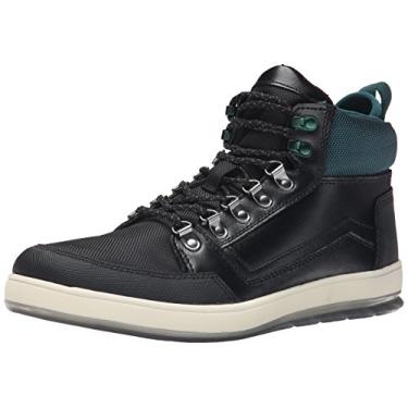 Imagem de CK Jeans Marshall Sapato Oxford masculino de couro/nylon, Preto/esmeralda, 13