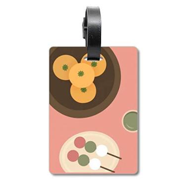 Imagem de Comida japonesa local para lanches, bagagem, cartão de bagagem, etiqueta para pendurar, Multicolorido.