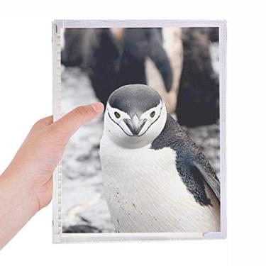 Imagem de Caderno de pinguim de animais selvagens com folhas soltas recarregáveis, diário de papelaria