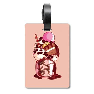Imagem de Bolo, biscoito, creme, chocolate, sorvete, mala, etiqueta, cartão de bagagem, etiqueta de pendurar, Multicolorido.