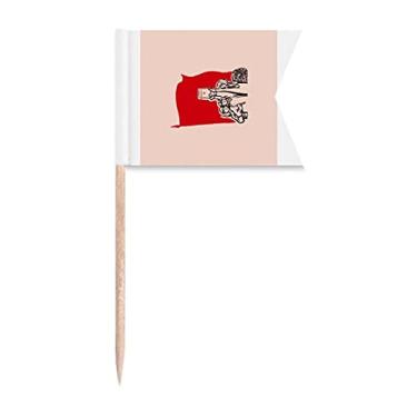 Imagem de Bandeiras de palito de dente da China Red Leader Education com marcação de etiquetas para bolo de festa, prato de queijo